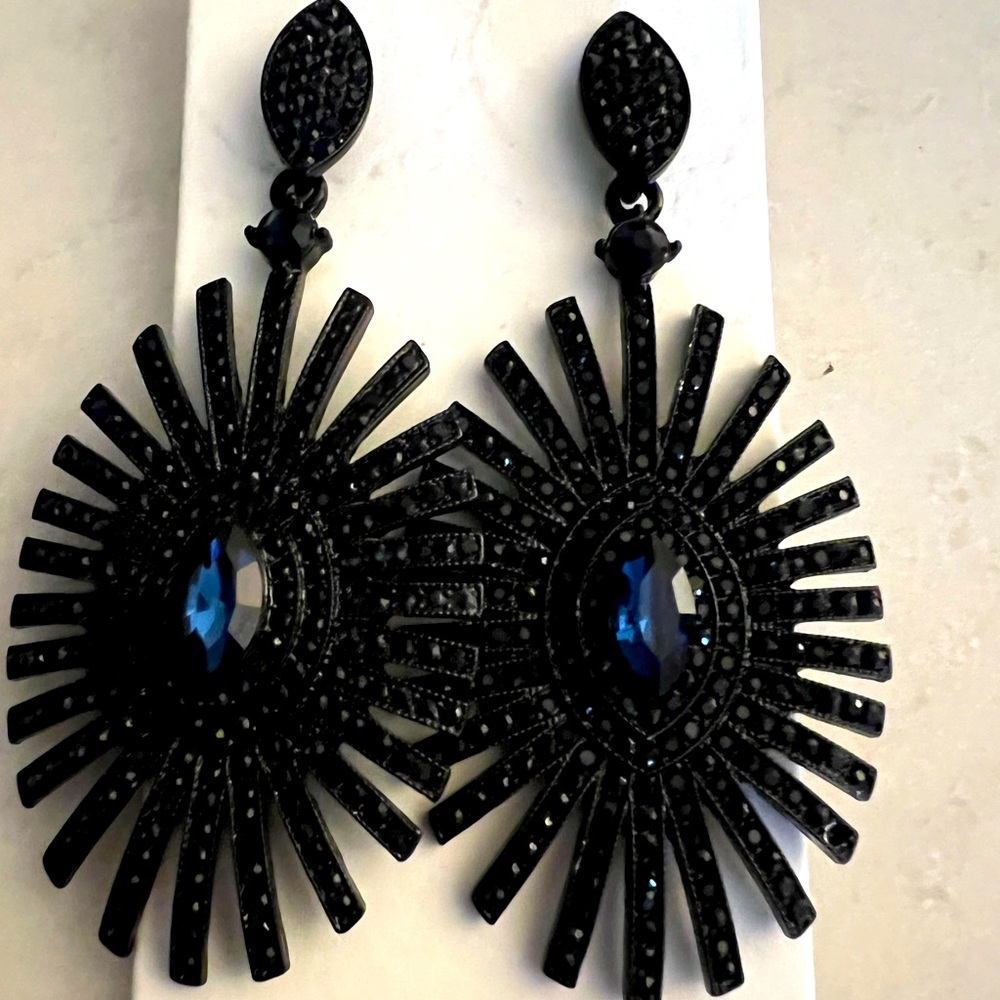 Black Sunburst Earrings